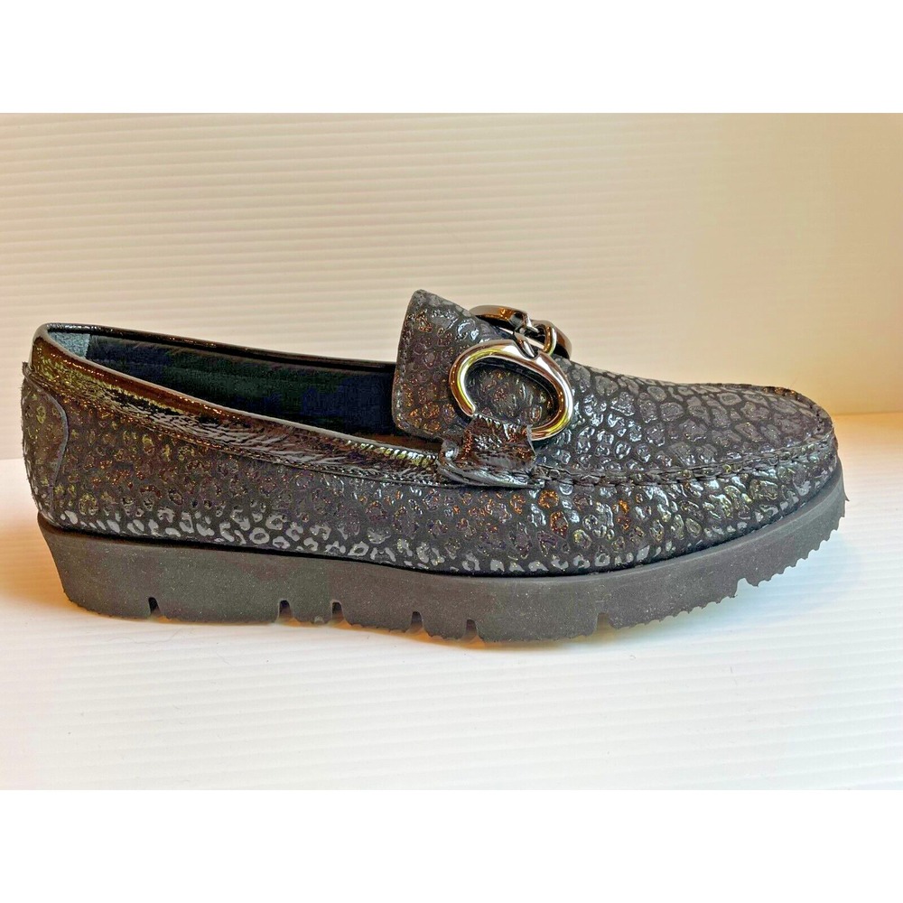 Di Chenzo Leopard Print Loafer Ocelet Black Italy US 10 EUR 41 NWOB